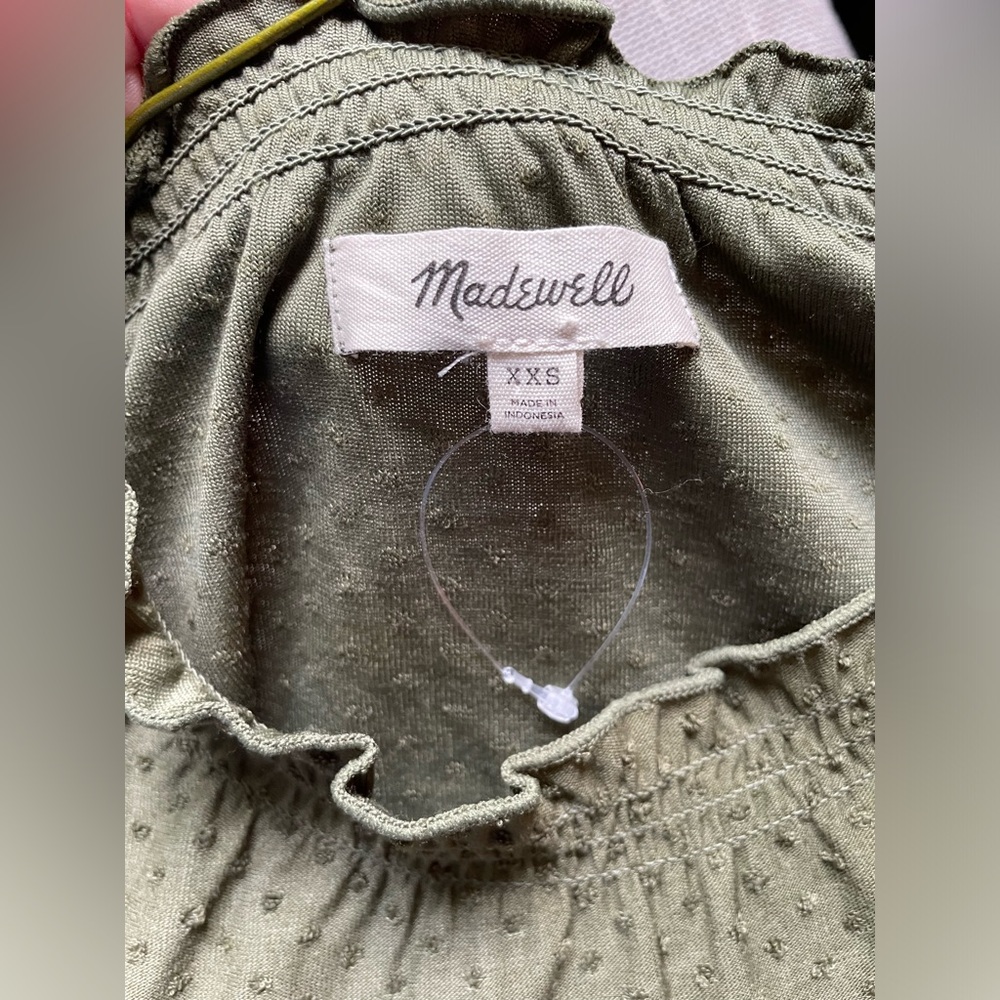 Madewell Olive Textured Blouse